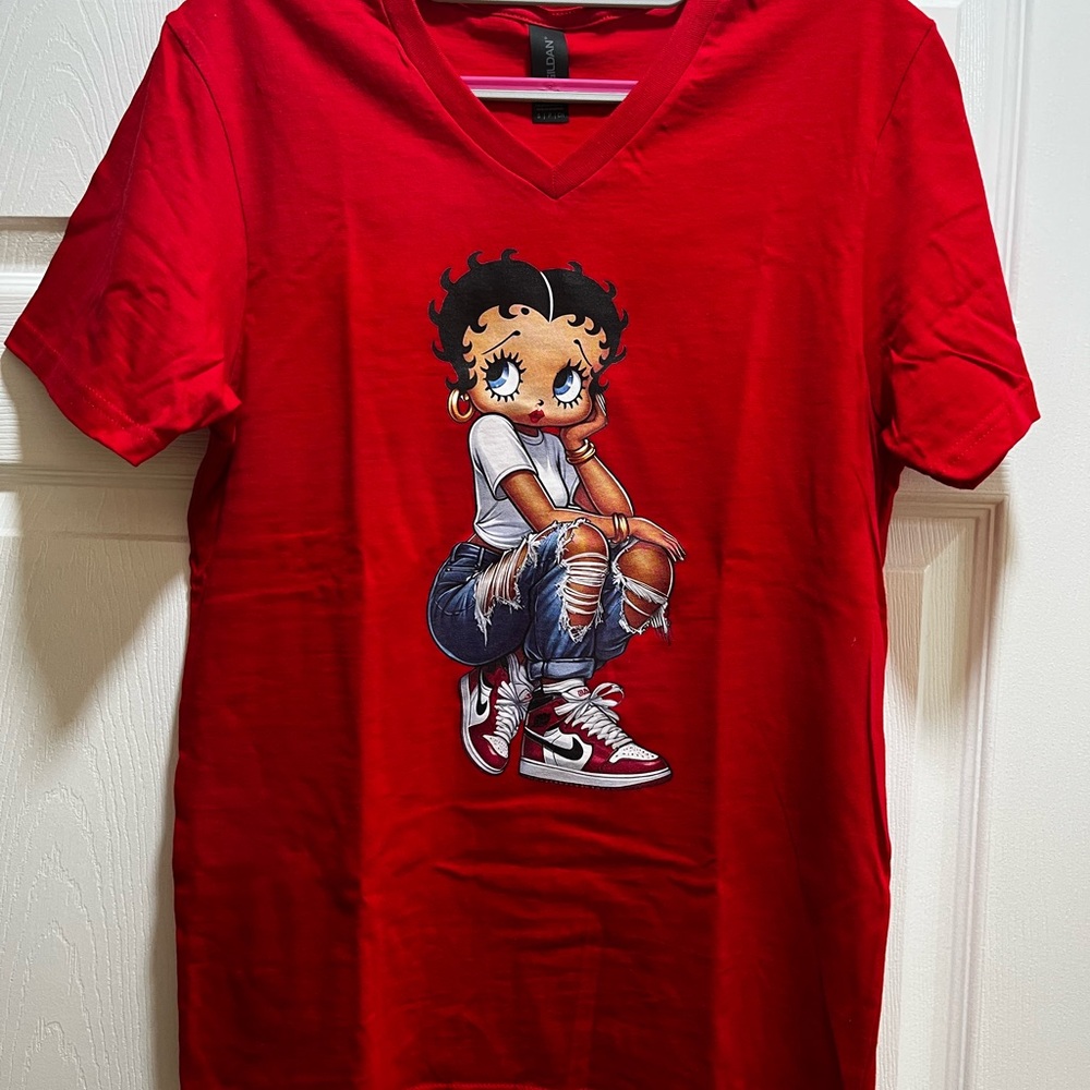 Red Graphic Ladies T-Shirt - Picture 3 of 6